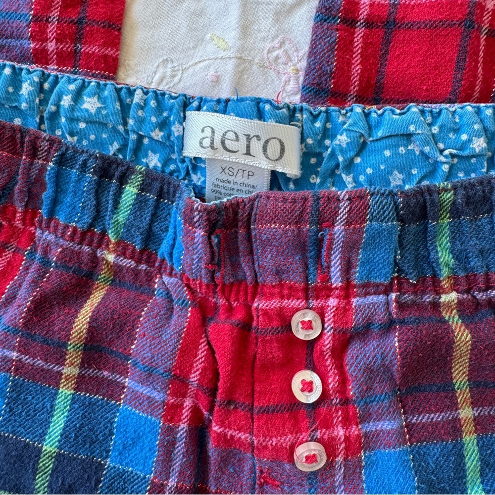 Aeropostale Y2K Red Plaid Logo Pajama Pants XS - Picture 6 of 7
